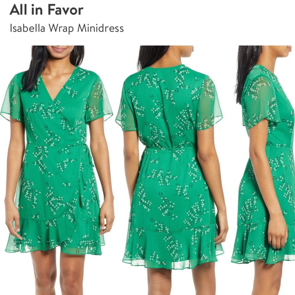 All In Favor Isabella Wrap Mini Dress